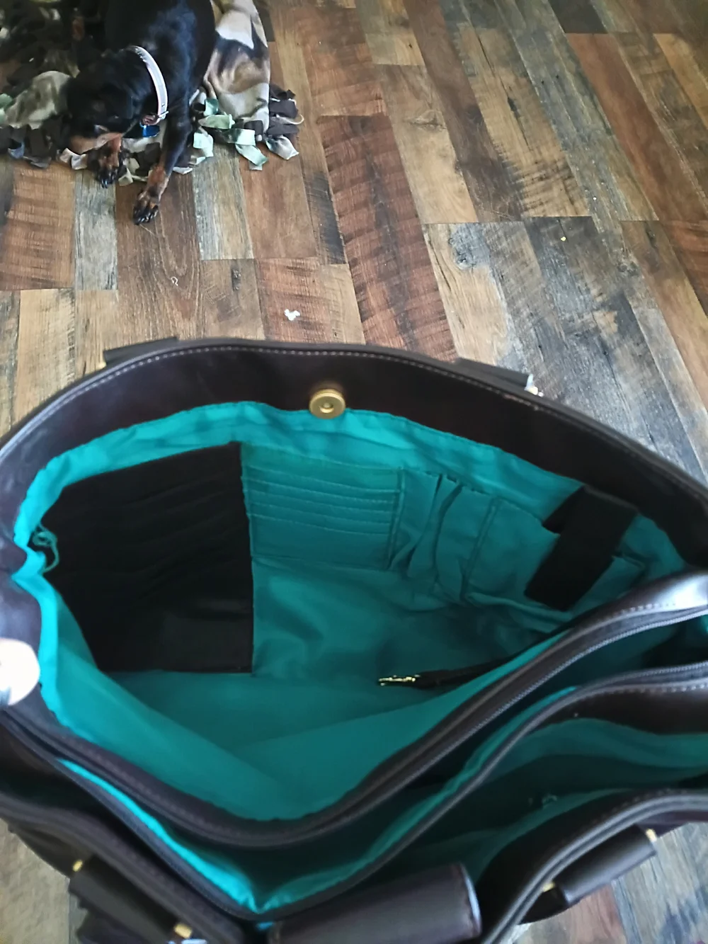 Classic Dark Brown Laptop Tote Bag - Timeless Carryall